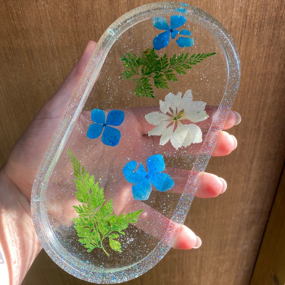 Handmade floral trinket tray/ soap dish
